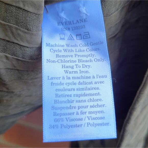 Everlane The City Stripe Shirt in Olive size 0 - Picture 7 of 8